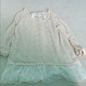 cream lace sweater with sheer back